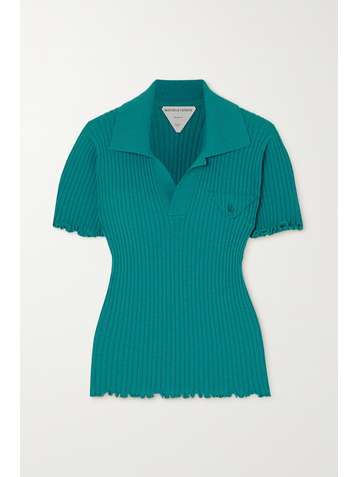 BOTTEGA VENETA Polo en laine côtelée à volants