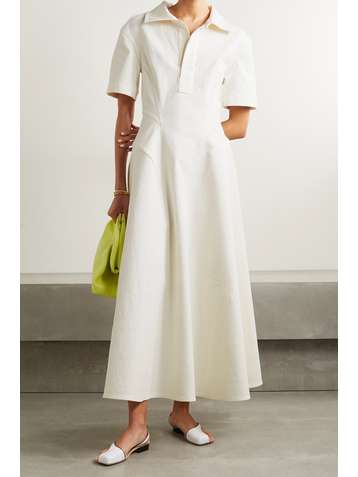BOTTEGA VENETA Stretch-linen midi dress