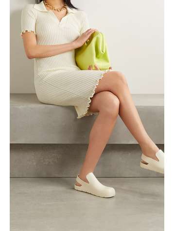BOTTEGA VENETA Ruffled ribbed wool dress