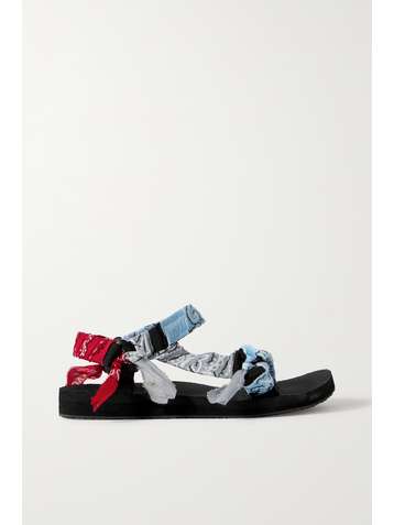 ARIZONA LOVE Trekky Plateausandalen aus Canvas mit Besätzen aus bedruckter Gaze