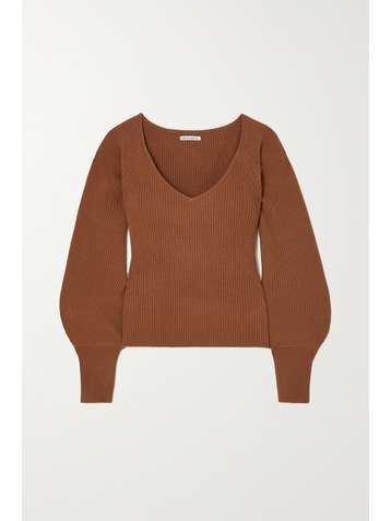 REFORMATION + NET SUSTAIN Hart ribbed recycled cashmere-blend sweater