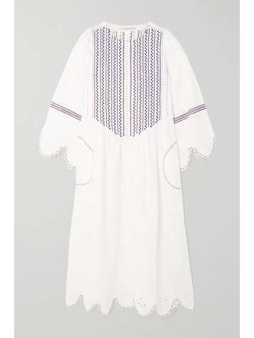 VITA KIN Anouk embroidered broderie anglaise linen midi dress