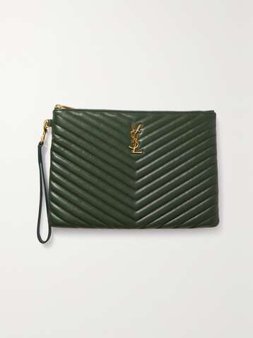 SAINT LAURENT Pochette en cuir matelassé Monogram