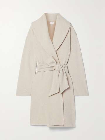 LESET Sienna belted wool-blend cardigan