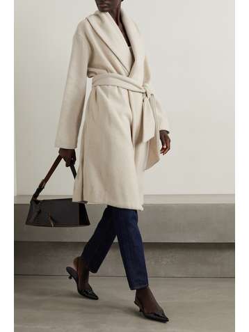 LESET Sienna belted wool-blend cardigan