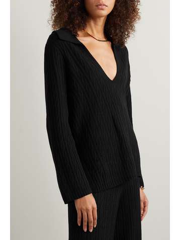LESET Zoe cable-knit sweater