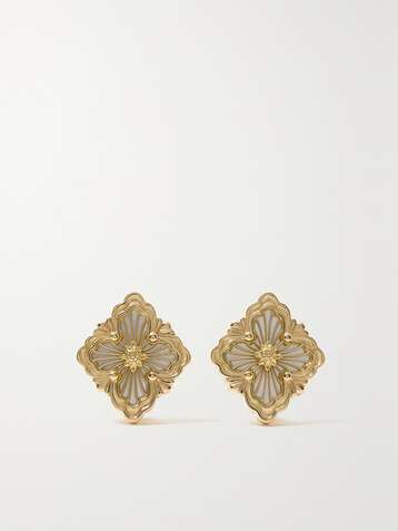 BUCCELLATI Opera Tulle 18-karat gold mother-of-pearl earrings