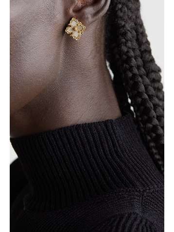 BUCCELLATI Opera Tulle 18-karat gold mother-of-pearl earrings