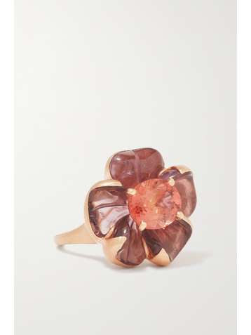 IRENE NEUWIRTH Tropical Flower 18-karat rose gold tourmaline ring