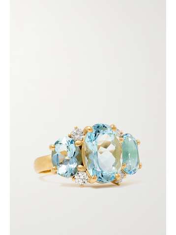 IRENE NEUWIRTH Gemmy Gem 18-karat gold, aquamarine and diamond ring
