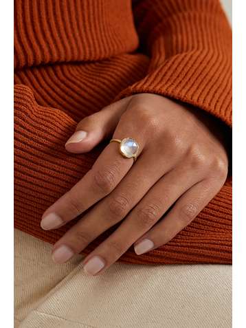 IRENE NEUWIRTH Classic 18-karat gold moonstone ring