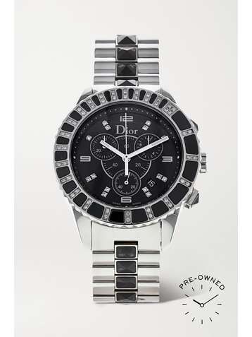 CHRISTIAN DIOR Pre-Owned 2011 Christal Chronograph 38mm stainless steel and diamond watch