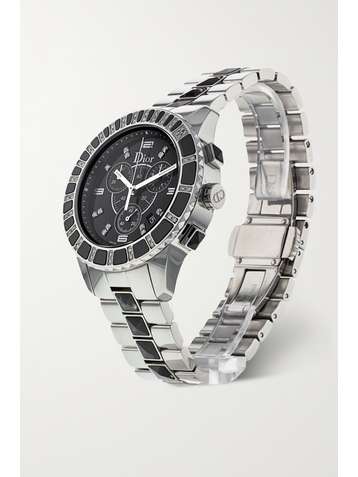 CHRISTIAN DIOR Pre-Owned 2011 Christal Chronograph 38mm stainless steel and diamond watch