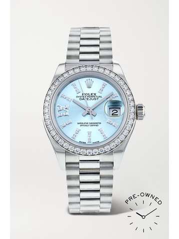 ROLEX Pre-Owned 2016 Lady-DateJust Automatic 28mm platinum and diamond watch