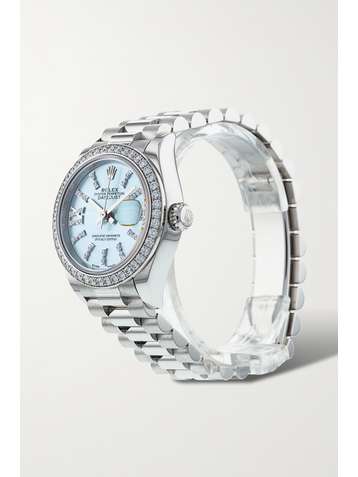 ROLEX Pre-Owned 2016 Lady-DateJust Automatic 28mm platinum and diamond watch