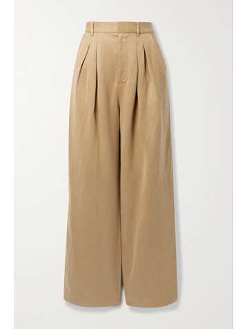 MARA HOFFMAN Pantalon large en Lyocell TENCEL et lin mélangés à plis Mari - NET SUSTAIN