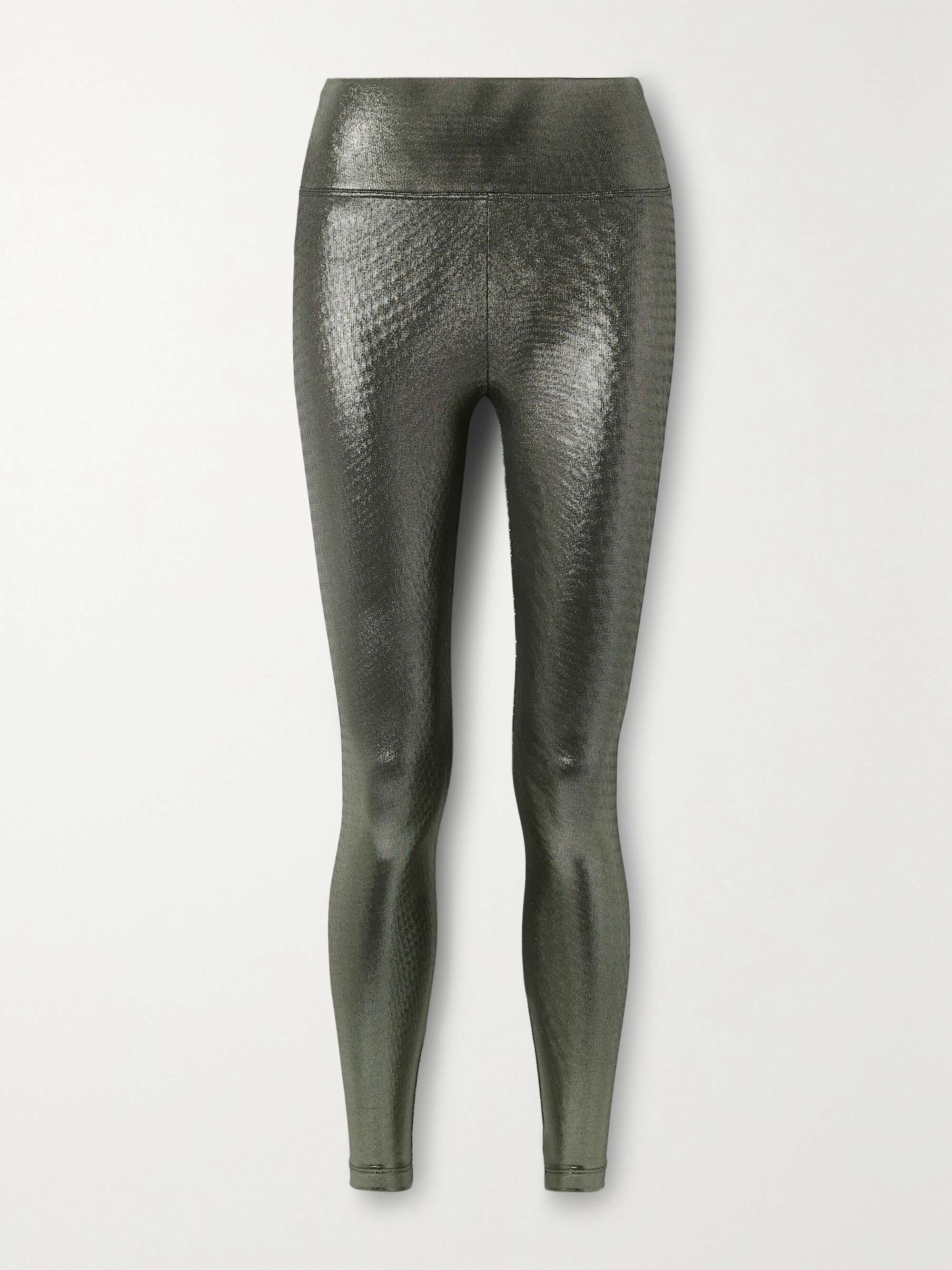 Silver Lustrous stretch leggings 