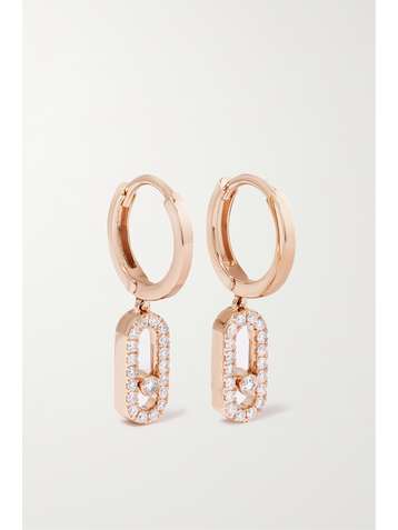 MESSIKA Move Uno 18-karat rose gold diamond hoop earrings