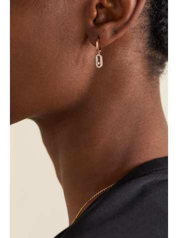 MESSIKA Move Uno 18-karat rose gold diamond hoop earrings