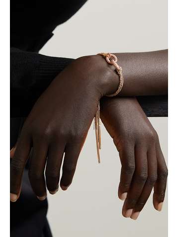 CAROLINA BUCCI Virtue Lucky 18-karat yellow, white and rose gold and silk bracelet
