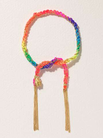 CAROLINA BUCCI Strength Lucky 18-karat gold and silk bracelet