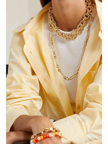 LAUREN RUBINSKI Large 14-karat gold necklace