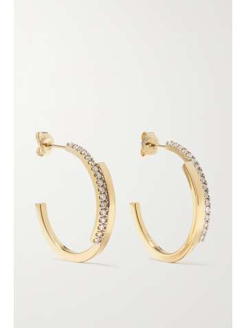 MATEO Bypass 14-karat gold diamond hoop earrings