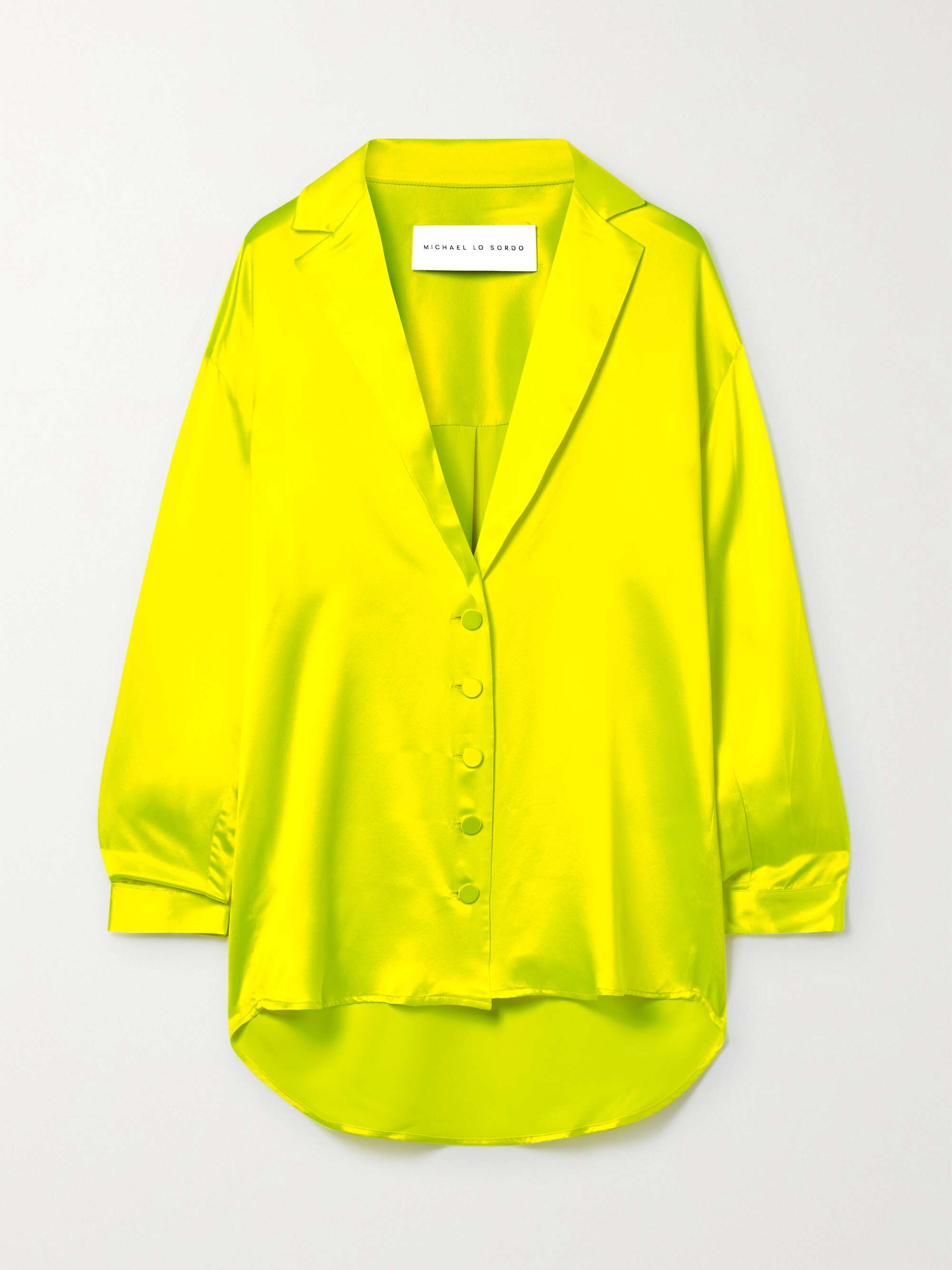 MICHAEL LO SORDO Boy neon silk-satin shirt | NET-A-PORTER