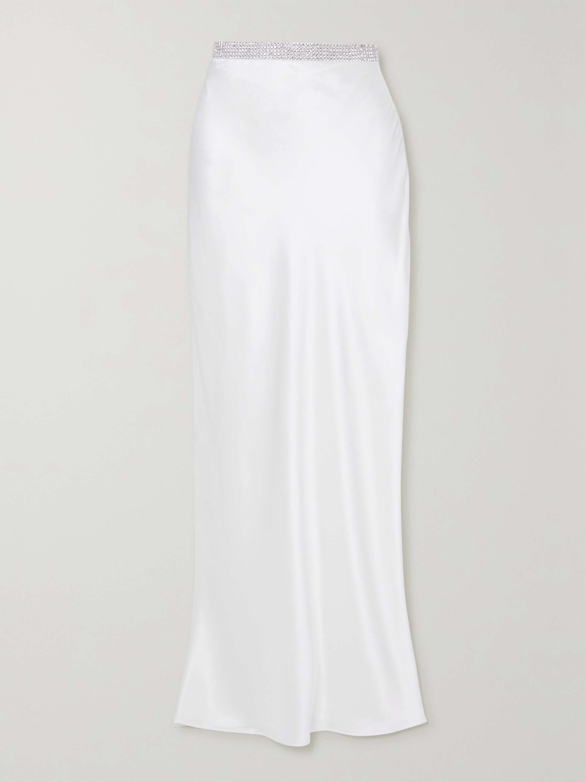 Crystal-embellished silk-satin maxi skirt