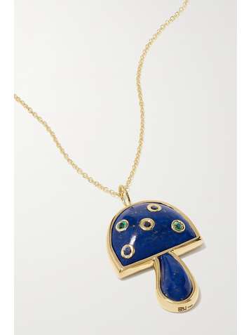 BRENT NEALE Mini Mushroom 18-karat gold multi-stone necklace