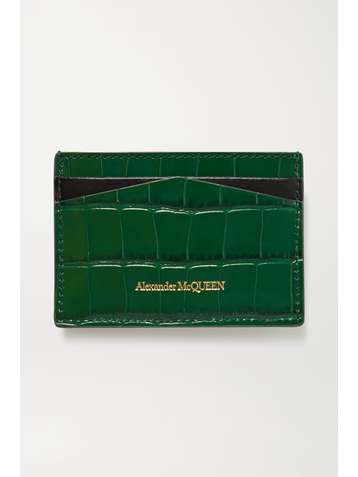 ALEXANDER MCQUEEN Porte-cartes en cuir effet croco Skull