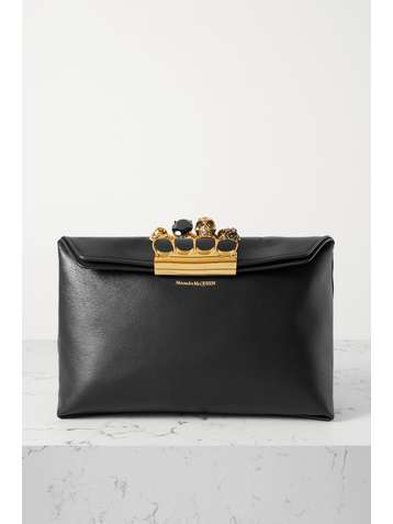 ALEXANDER MCQUEEN Pochette en cuir à ornements Four Ring