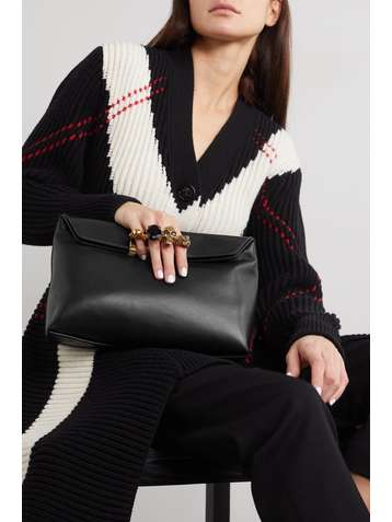 ALEXANDER MCQUEEN Pochette en cuir à ornements Four Ring