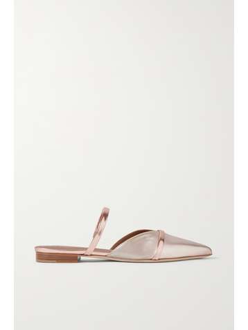 MALONE SOULIERS Frankie metallic leather point-toe flats