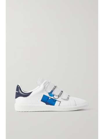 ISABEL MARANT Brownsy logo-print embroidered leather sneakers