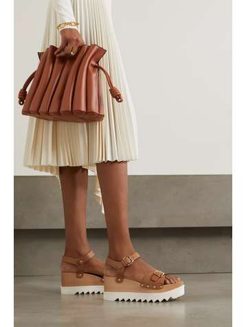 STELLA MCCARTNEY Sandales plates-formes en cuir végétarien à clous Elyse