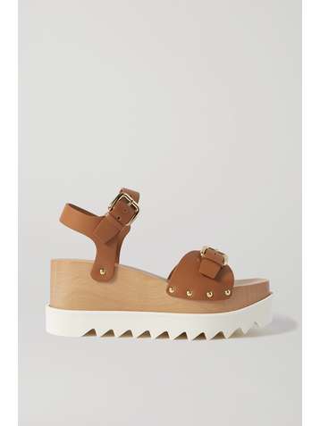 STELLA MCCARTNEY Sandales plates-formes en cuir végétarien à clous Elyse