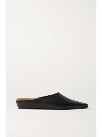 NEOUS + NET SUSTAIN Alba shearling-lined leather slippers