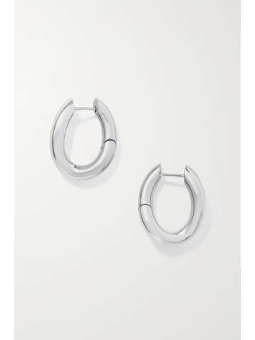 BALENCIAGA Loop XS silver-tone hoop earrings
