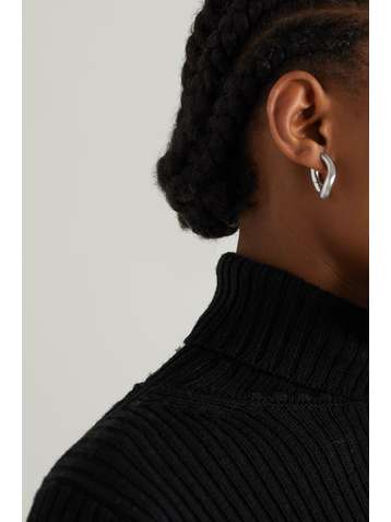 BALENCIAGA Loop XS silver-tone hoop earrings