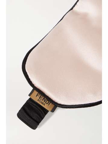 FENDI Reversible silk-satin eye mask and pouch
