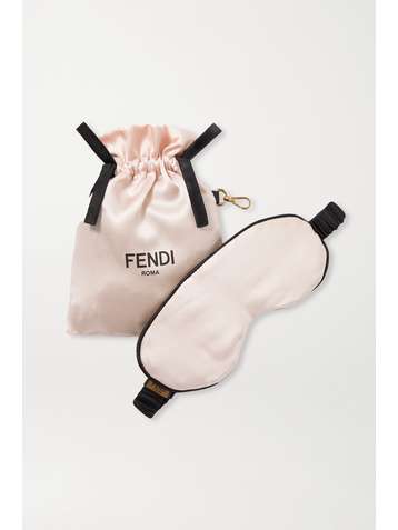 FENDI Reversible silk-satin eye mask and pouch