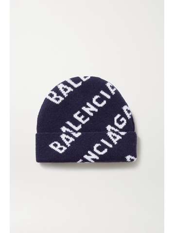 BALENCIAGA Intarsia wool-blend beanie