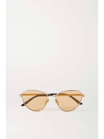 GUCCI EYEWEAR Lunettes de soleil œil-de-chat en métal doré et en acétate