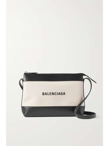 BALENCIAGA Leather-trimmed canvas shoulder bag