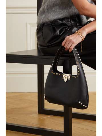 VALENTINO Valentino Garavani Rockstud small textured-leather tote