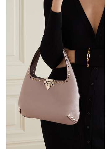 VALENTINO Valentino Garavani Rockstud small textured-leather tote