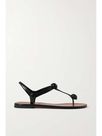 CHRISTIAN LOUBOUTIN Embellished croc-effect leather sandals