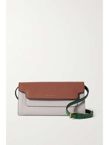MARNI Trunk color-block textured-leather shoulder bag