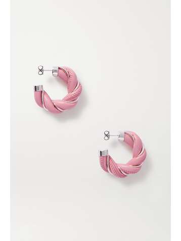 BOTTEGA VENETA Boucles d'oreilles en argent et cuir